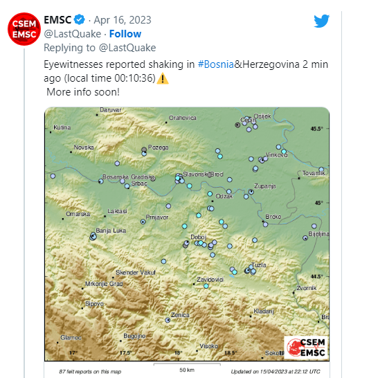 zemljotres pogodio sjeveroistok bosne i hercegovine